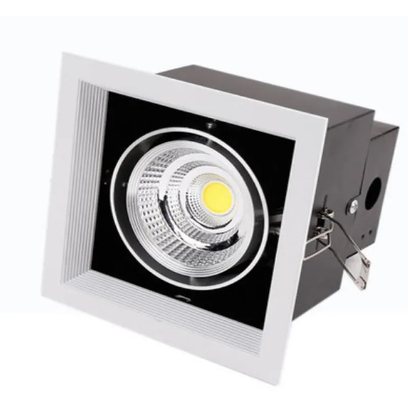 Bez dükkanı çok kafa aşağı ışık IP65 COB kare 10wx2 ayarlanabilir tavan ızgarası lamba yüksek kaliteli gömme led ızgara ışık