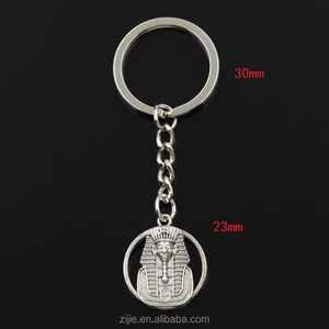 <strong>New</strong> Fashion DIY Men Keychain 23mm Egyptian king Tut Tutankhamen Pendants Car <strong>Key</strong> Chain 30mm Ring Holder for Gift - Product Image 2