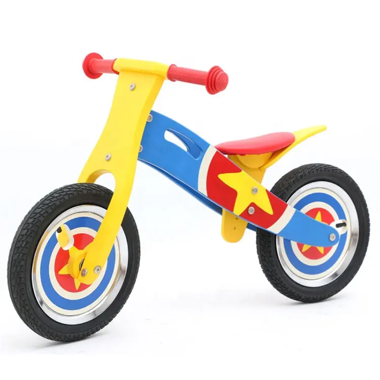 Vélo en bois pour enfant 1 à 4 ans, bicyclette d'équilibre bon marché, pour la marche, bicyclette pour bambins