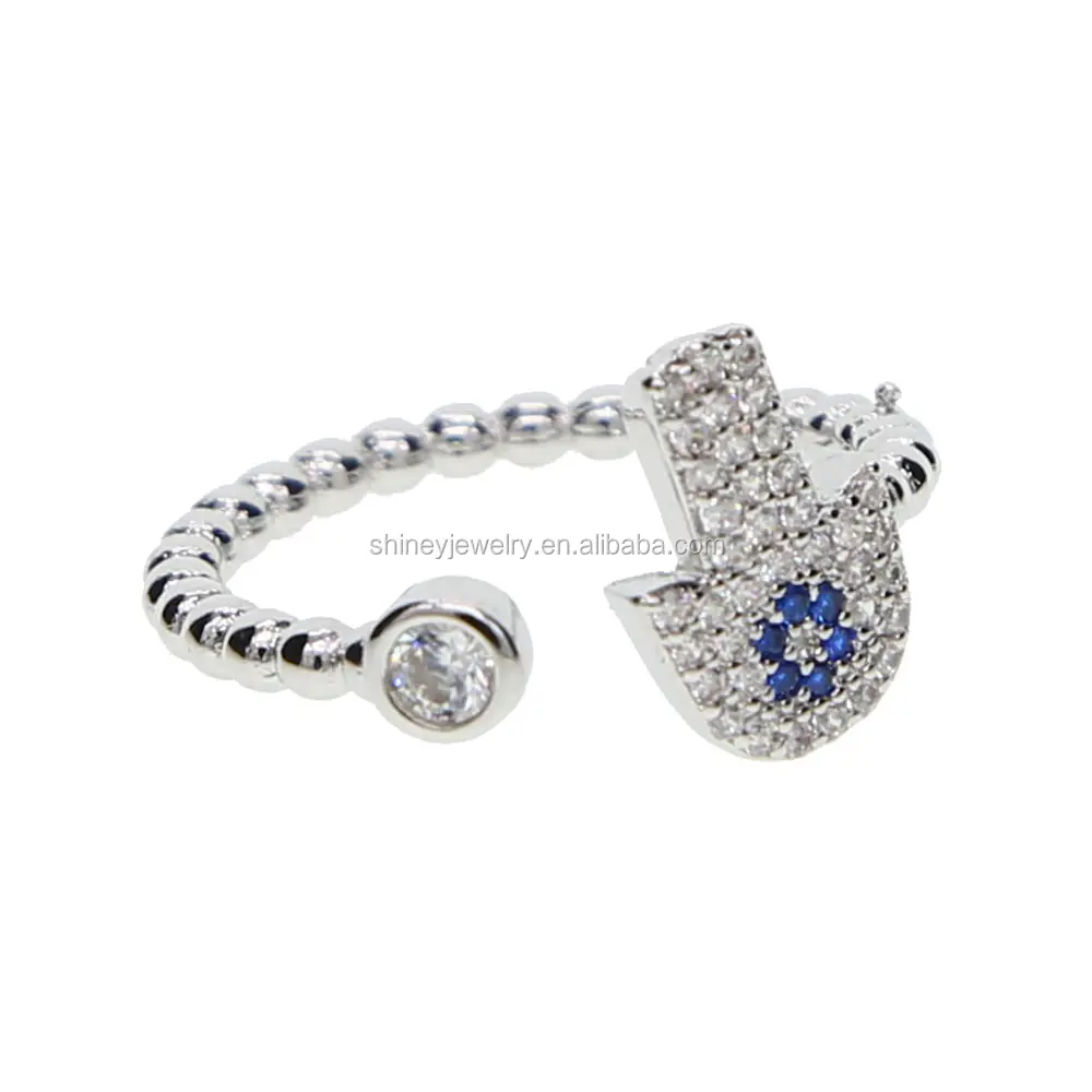 Promozione cz hamsa hand design 2023 nuovi gioielli di moda aperti regolare midi knuckle fashion cz ring