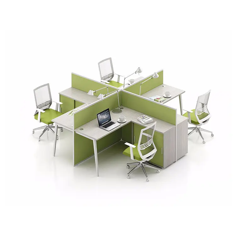 Shisheng partição de design de mesa de escritório, popular, 4 pessoas, estação de trabalho
