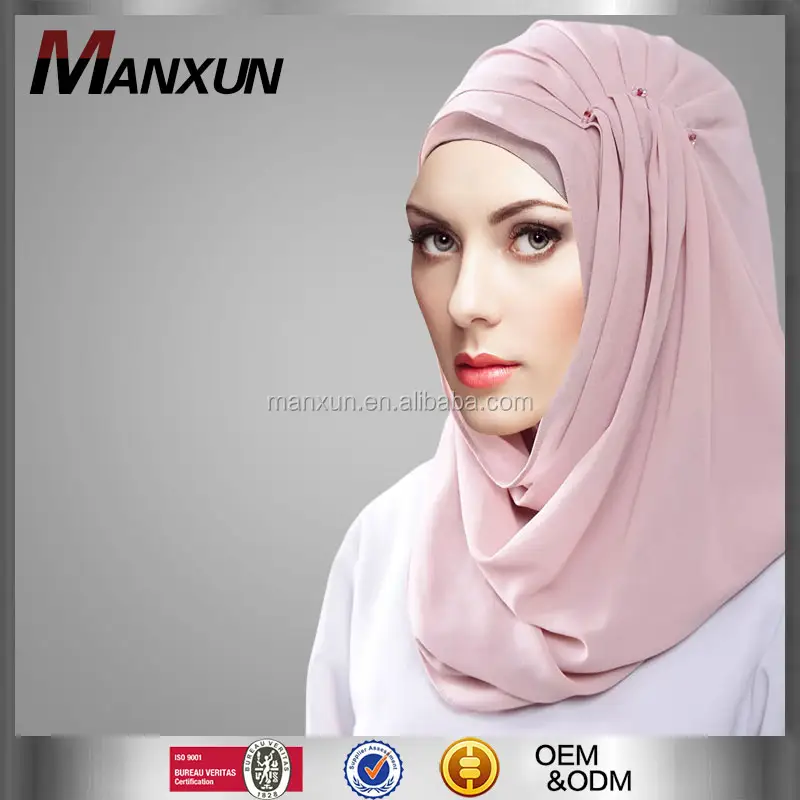 Cap hijab musulmano Popolare Ultimi Donne Calde Hijab Islamico Sciarpa di Chiffon Malaysia Jewelled Hijab