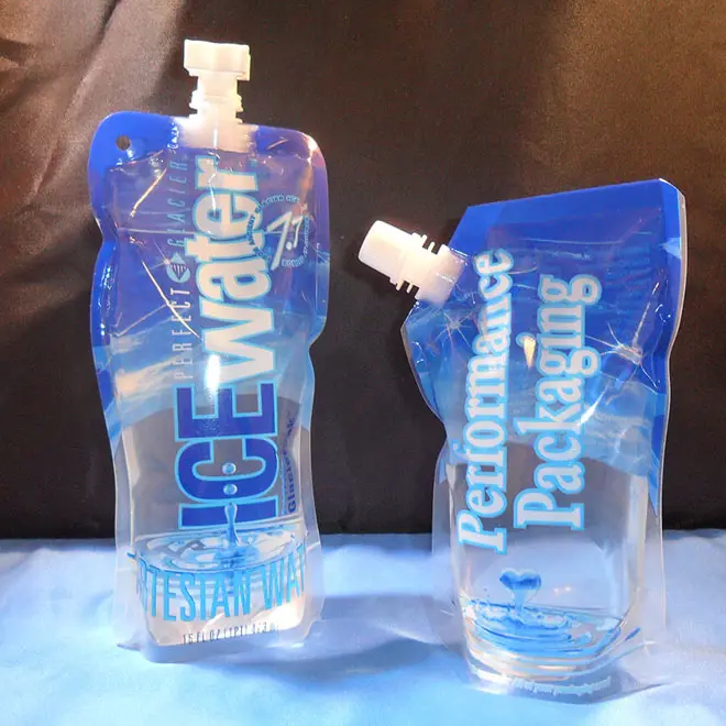 Bolsas de plástico líquido para bico, de alta qualidade, personalizadas, saco para água potável, embalagem para vinho