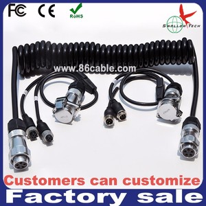 מותאם אישית swallowtech 5pin עמיד למים מסוזי כבל מתח נמוך 1 + 4m מערכת מצלמה קרוון עם 4pin מחבר תעופה
