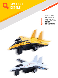 สีชมพูสีขาวสีเหลืองดึงกลับโลหะ Diecast โลหะของเล่น Fighter Plane - Product Image 2