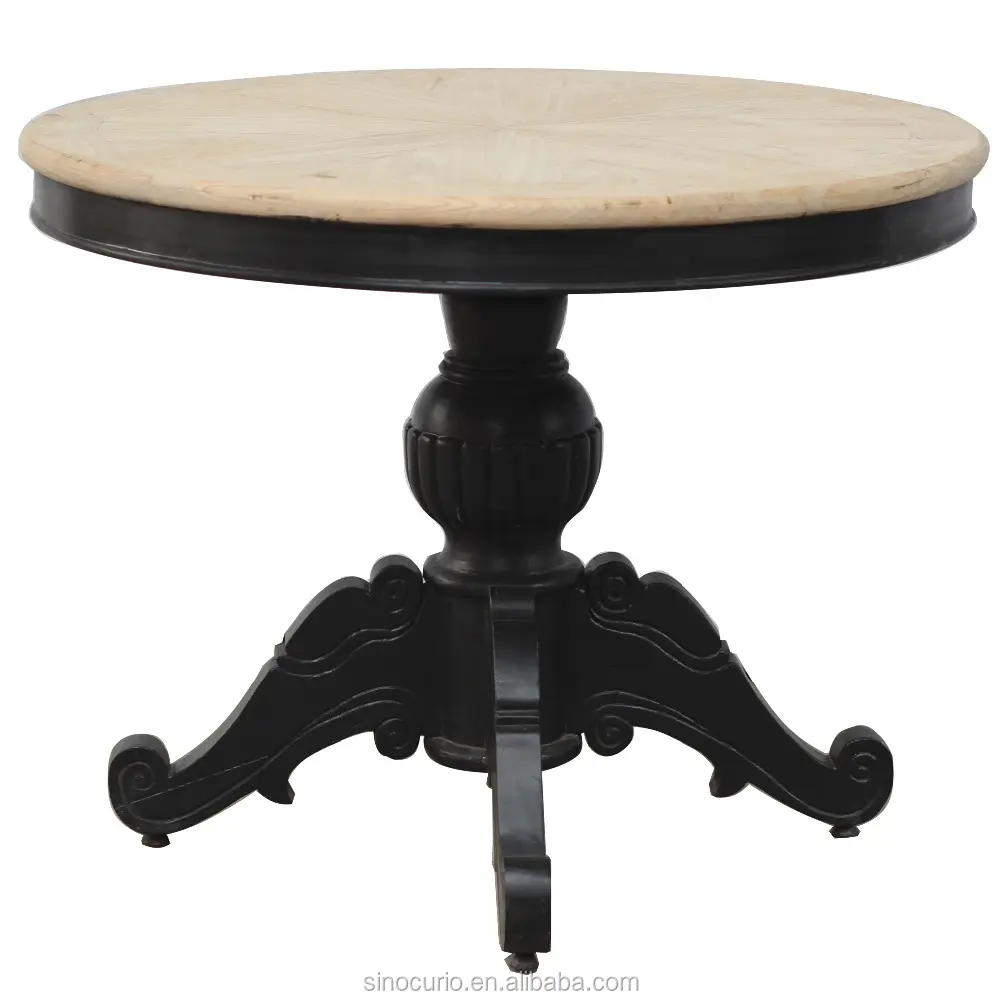 Francese di stile di nuovo disegno mobili per la casa classica in legno massiccio tavolo da pranzo rotante tavolo da pranzo