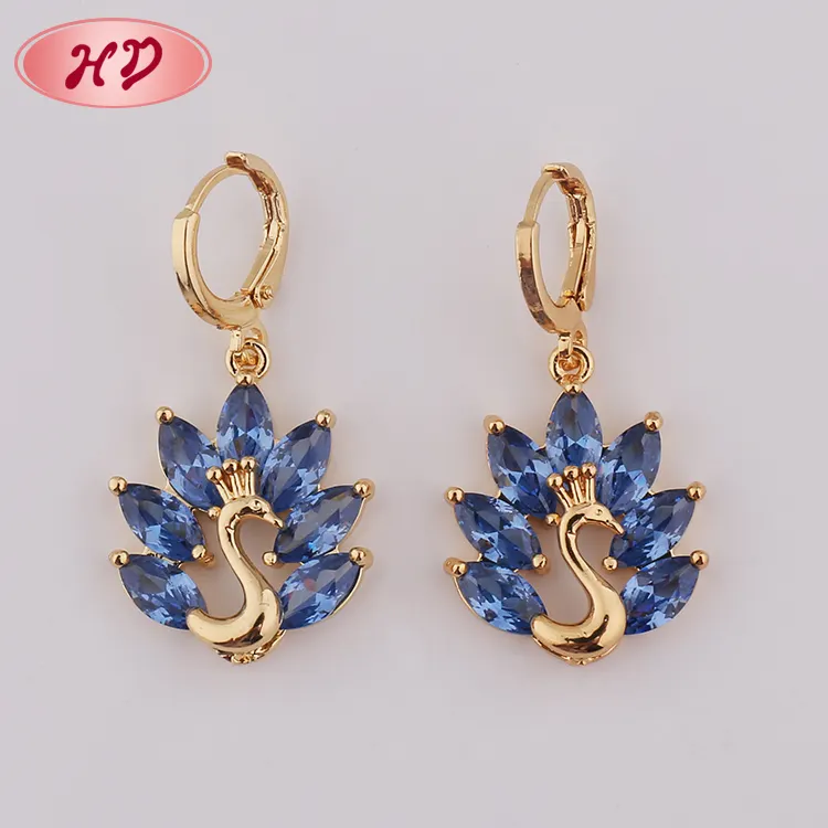 18K mạ vàng Zircon Bông tai Fantasy Nepal thời trang đồ trang sức của phụ nữ Bông tai bán buôn số lượng lớn cho phụ nữ