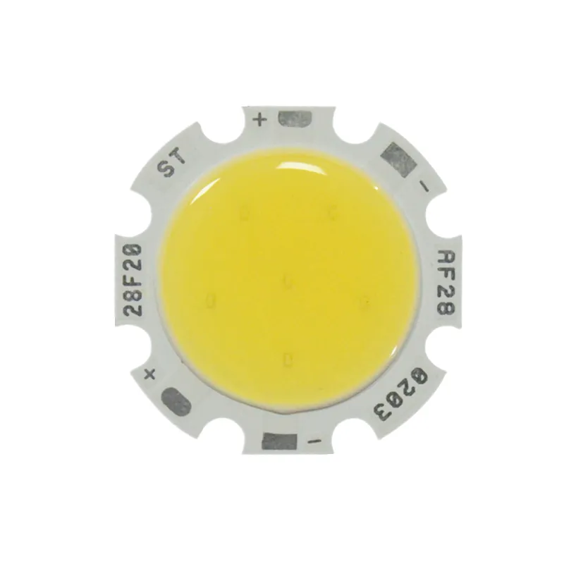 CA2820 Alta calidad 20mm 3W 5W 7W 10W 12W COB LED CHIP luz 9V 11V 15V 17V 21V 24V 36V 41V