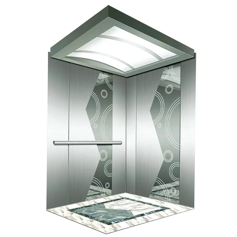 Cabine confortável de aço inoxidável para elevador de passageiros, cabine de elevador de cabine em linha fina, venda imperdível