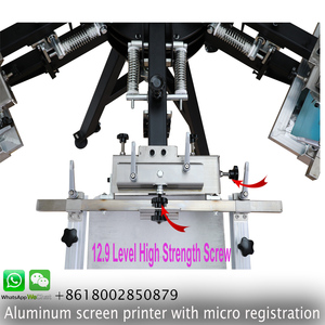 Ruida çift kelepçeleri manuel 6 renk 6 istasyon serigrafi BASKI MAKİNESİ T shirt maquina de izlenim - Product Image 6