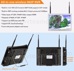 4 CH Wireless NVR <span class=keywords><strong>Kit</strong></span> CCTV 12.5 inch LCD Monitor Không Dây Home Outdoor <span class=keywords><strong>Camera</strong></span> An Ninh <span class=keywords><strong>Wifi</strong></span> Hệ Thống - Product Image 3