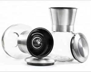 Empty Manual Pepper <strong>Grinder</strong> <strong>Spice</strong> Glass <strong>Jar</strong> 7oz 200ml Salt Spicy Hand Rotating <strong>Grinder</strong> with clear Glass Container Bulk Sale - Product Image 1