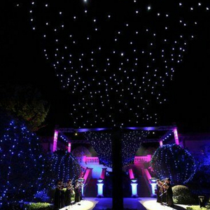 โรแมนติกงานแต่งงานตกแต่ง Starry Sky ผ้าม่าน LED Star ผ้า
