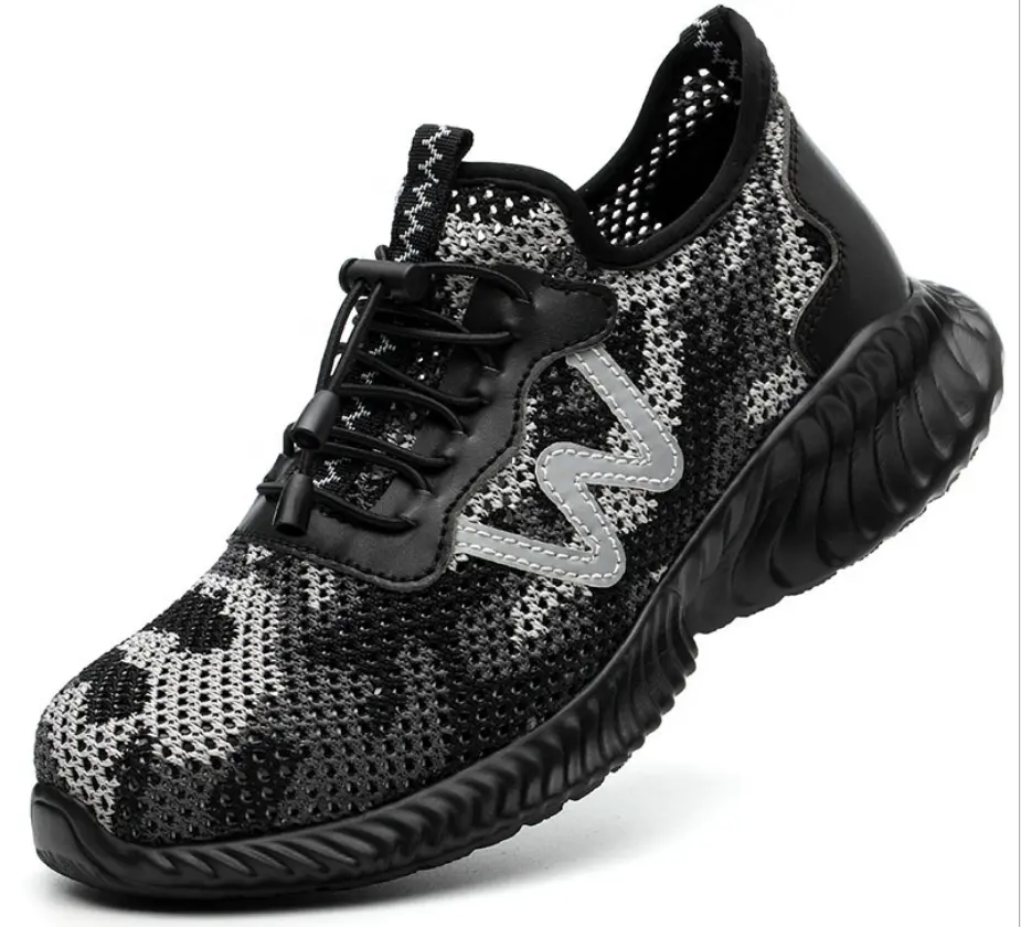 Zapatos de seguridad con punta de plástico para hombres y mujeres, zapatillas de trabajo ligeras y transpirables a prueba de perforaciones