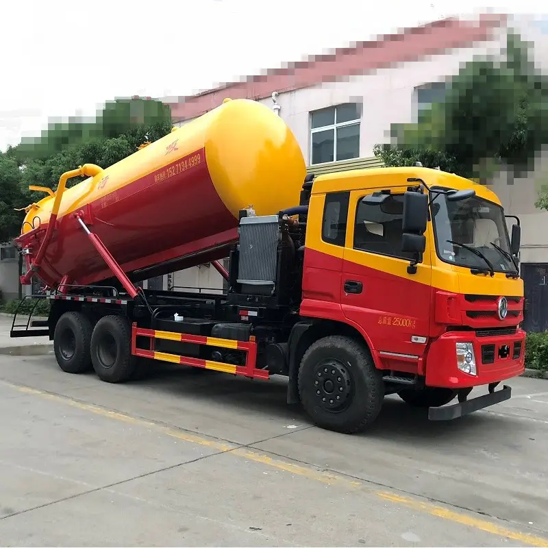 Sewer vacuum truck for sale hydraulic lift tank 15CBM sewage sucking truck