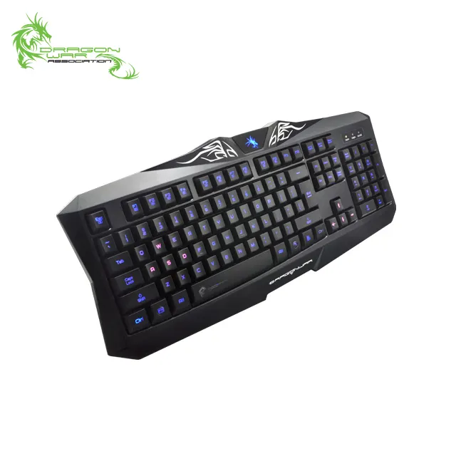 Профессиональная Проводная игровая клавиатура Dragon War с подсветкой и логотипом