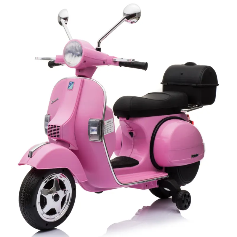Lovely pink color Vespa PX150 electric scooter ride on motorcycle for kids