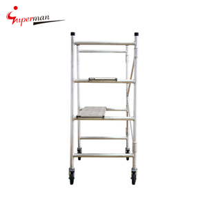 Tubo de aluminio duradero, andamio con riel protector, ruedas giratorias - Product Image 2