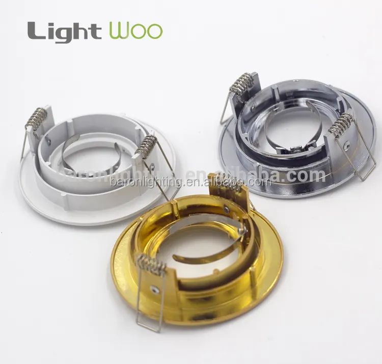 אלומיניום LED downlight דיור מטלטלין עגול כיכר לבן SN CH GD צבע MR16 ספוט מסגרת GU10 זרקור אבזרי