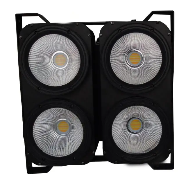 Professionele Podiumverlichting 4X100W Warm Wit Cob Led Blinder 4 Ogen Geleid Publiek Disco Wash Light