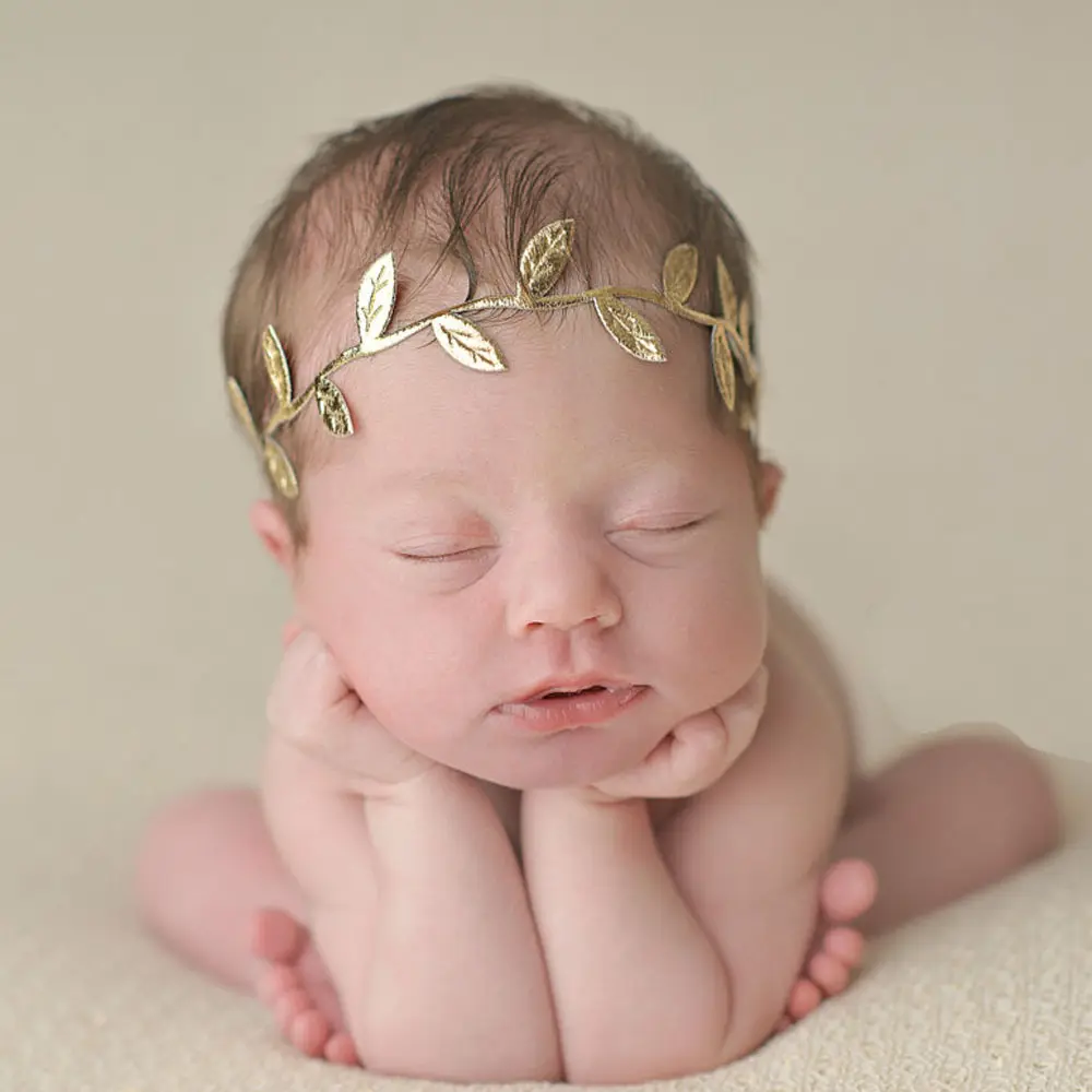 Bebé y Mamá deja dorado cabello flores bandas de los niños de las mujeres de oro hojas de plata diademas bebé cuerda del pelo de las niñas Accesorios