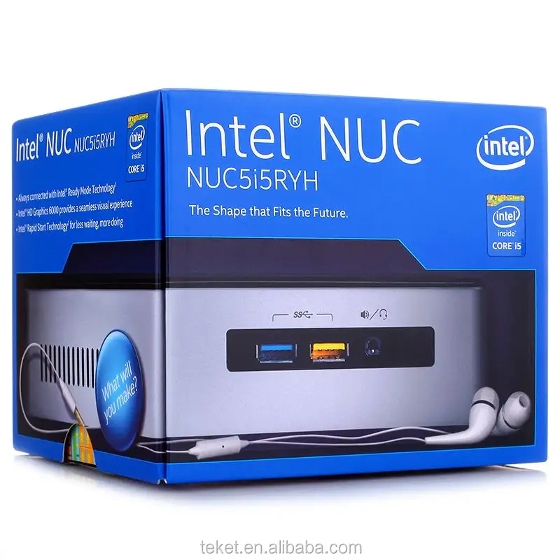 Mini PC Intel originale NUC Kit NUC5i5RYH i5-5250U con 5th generazione Intel? Core? i7 processore e Intel Iris Pro graphics