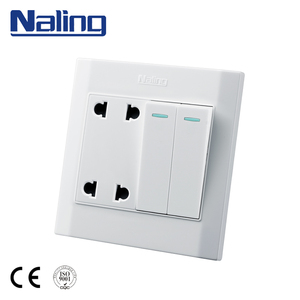 Naling 13A 插座和 1 组 5 针墙壁开关和双 USB 插座 - Product Image 4