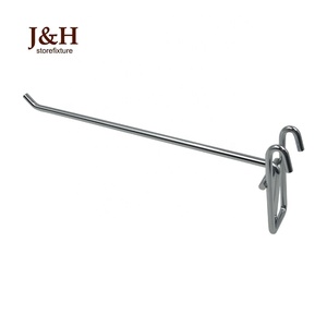 2&quot; 4&quot; 6&quot; 8&quot; 10&quot; 12&quot; 14&quot; 16&quot; 18&quot; Retail Store Metal <strong>Chrome</strong> White Hanging Mesh Supermarket Single Prong <strong>Gridwall</strong> <strong>Display</strong> <strong>Hooks</strong>