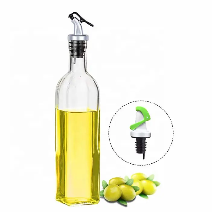 Bouteille en verre d'huile d'olive transparent vide, de ml avec bec distributeur d'huile