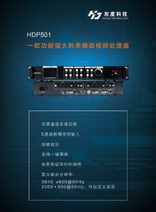 Huidu-pantalla LED HDP501 SD Audio VGA DVI, potente procesador de vídeo de una sola pantalla