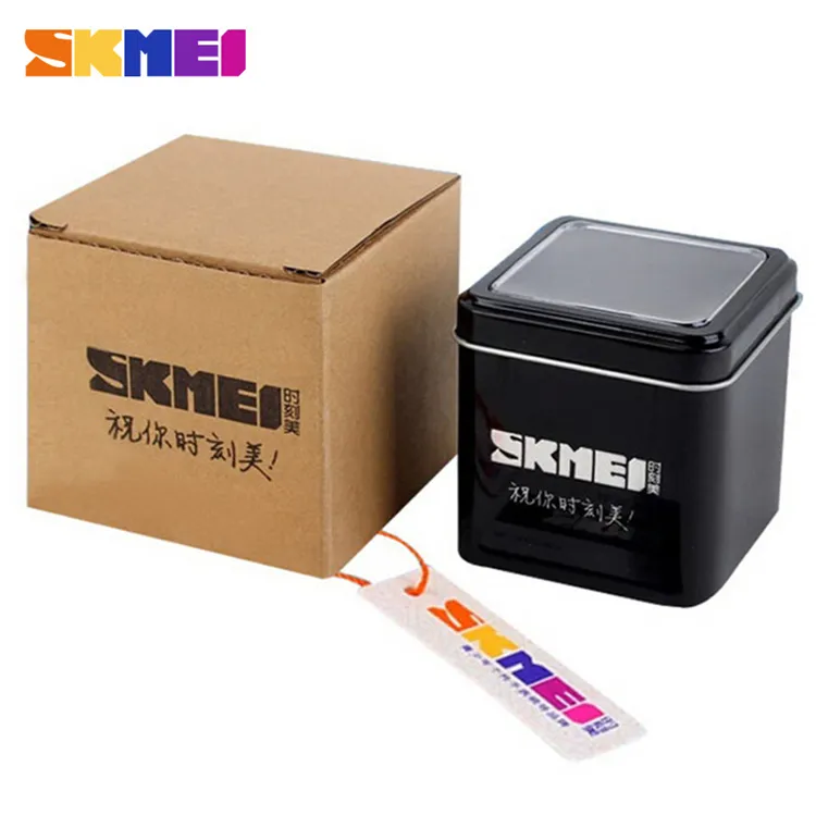 Skmei-Reloj de marca, caja de Metal, regalo, 2019