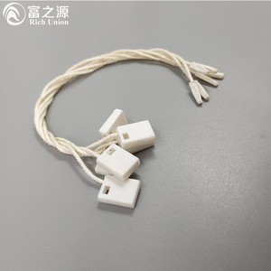 Factory Garment Clothes 1.5mm Twisted Organic Cotton <strong>Elastic</strong> <strong>Loops</strong> Sticker 100% Biodegradable <strong>String</strong> <strong>Tag</strong> Lock