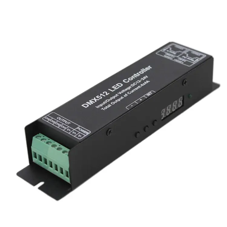 4 canali 4x4A 192 w Display Digitale DMX Decoder DMX512 LED Driver del Controller DC 12 ~ 24 v per RGBW luci di Striscia del LED