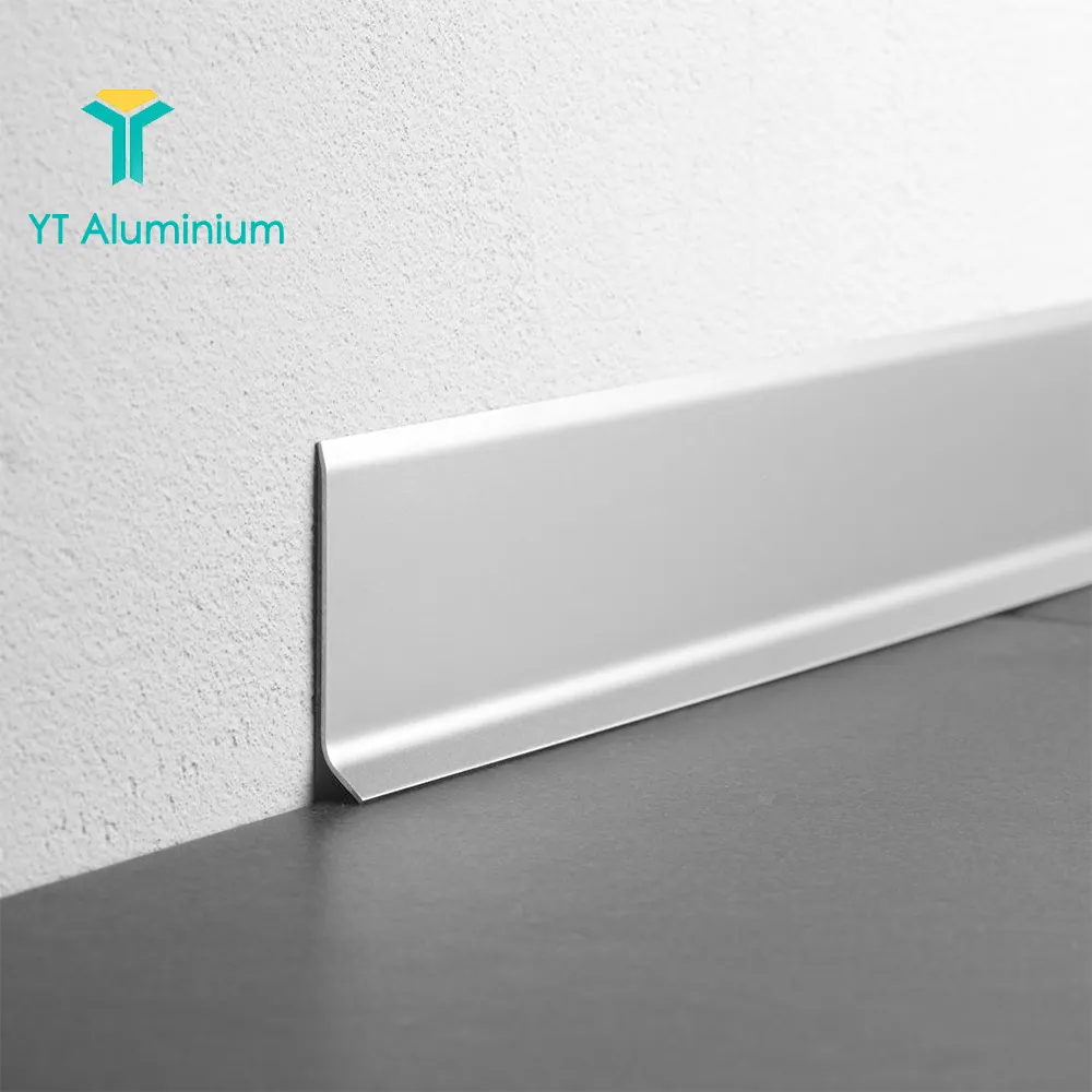 De aluminio decorativo Esquina de rodapié perfil Interior zócalo de Metal cubierta de Protector de esquina