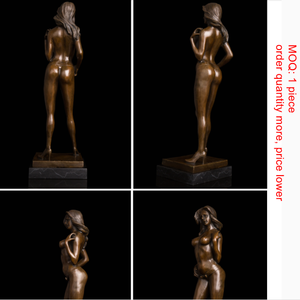 Dimensione di vita donna sexy scultura in bronzo di rame della ragazza della signora statua - Product Image 3