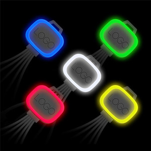 OEMロゴプロモーションギフト新しいLEDライト5in1キーホルダーUSB充電V8タイプCケーブルコードiPhoneAndroid用