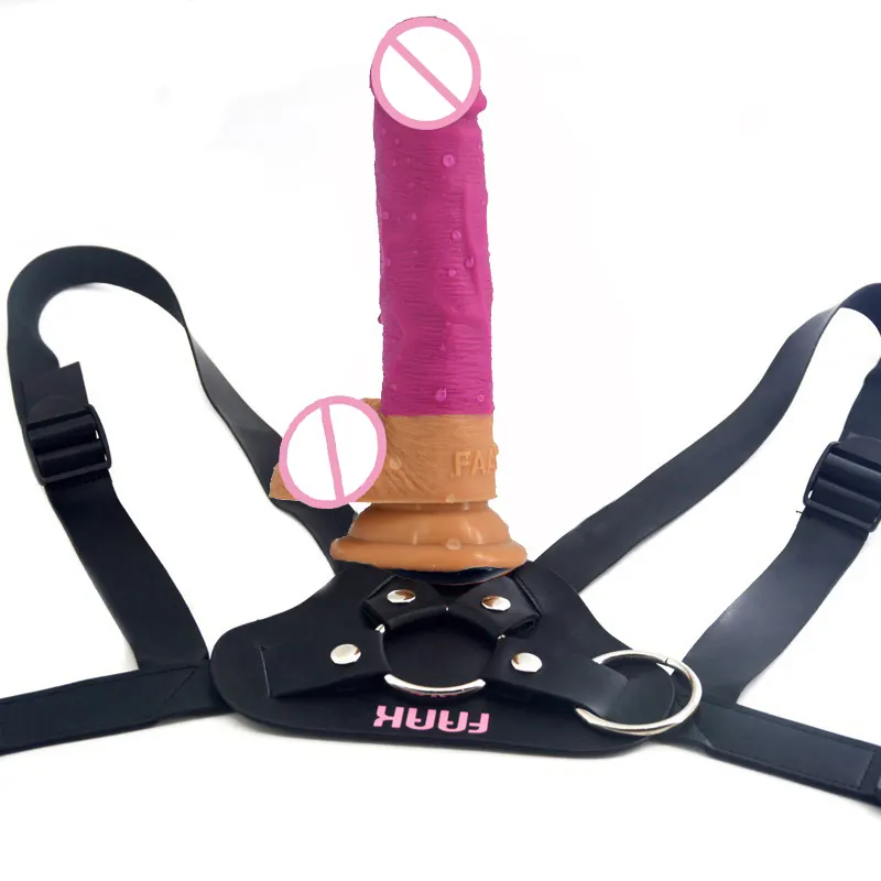 FAAK 6.89 pollici donne di età giocattoli del sesso rosa realistico doppio strato durezza dildo faak dildo in silicone con la cinghia sulla cinghia