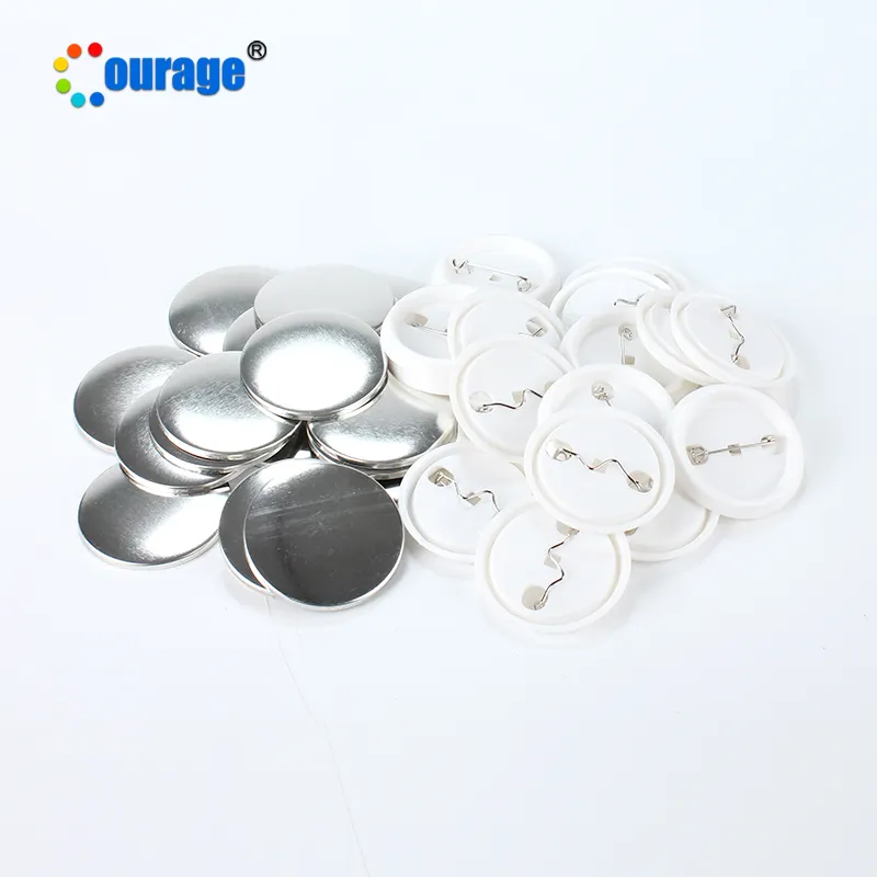 China supplier cheap customs metal pin button plastic round blank sublimation badge
