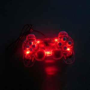 LQJP PCコントローラー用LED有線USBゲームパッド振動ジョイスティックゲームコントローラーPCラップトップ用ジョイパッドWin7/10/XP用クリア - Product Image 3