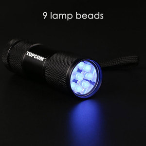 Mini 9 LED Tím Ánh Sáng UV Đèn Pin Nhôm Pocket Led UV Torch Ánh Sáng 395nm - Product Image 5