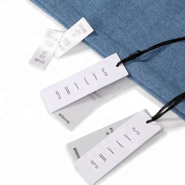 DeepKing-etiqueta de plástico lavable de Pvc, para ropa, papel colgante