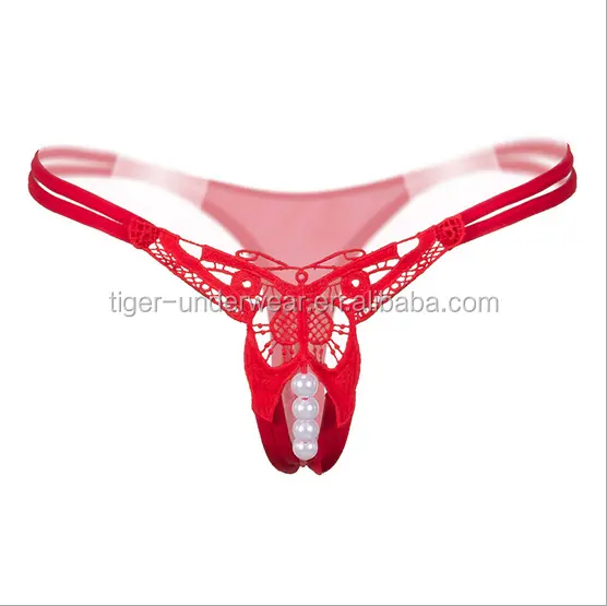 Pieno corpo aperto donne sexy g-string mutandine della ragazza immagine con la perla stringa