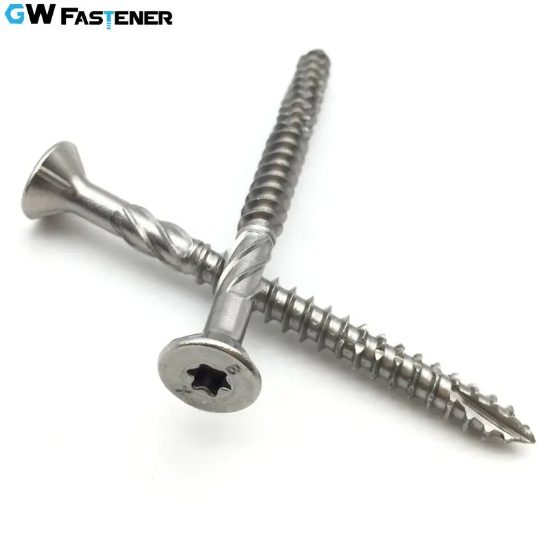 Tornillo avellanado plano A2 A4 SS304 SS316 tipo 17 spax, tornillo torx, precio de fábrica