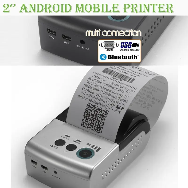 2024 nouvelle imprimante thermique Android Bluetooth/mini imprimante mobile portable/imprimante pos de reçu 58mm