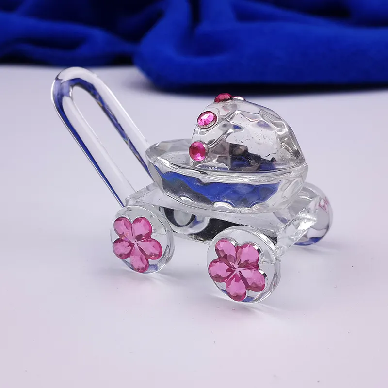 Mini poussette en cristal, 10 pièces, cadeaux pour bébé, Figurines de fête de mariage, souvenir