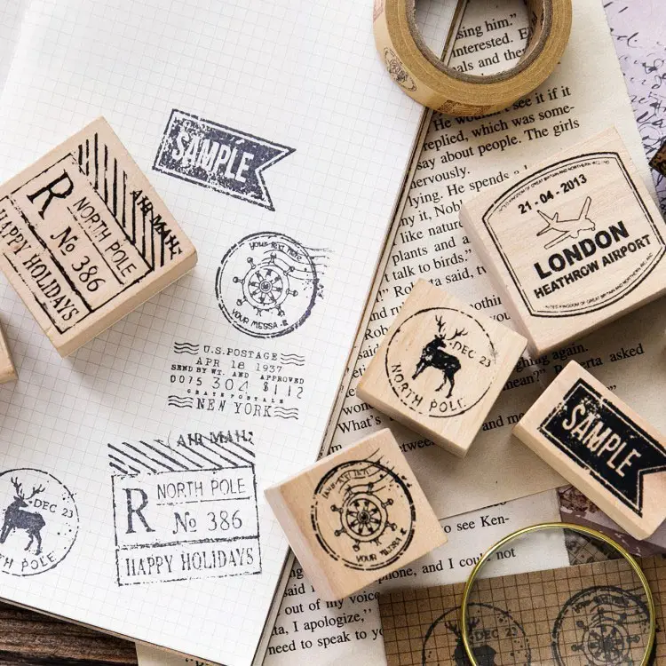 Wholesale Custom Wooden Stamp Rubber Craft Stamp for Card Making and DIY Craft