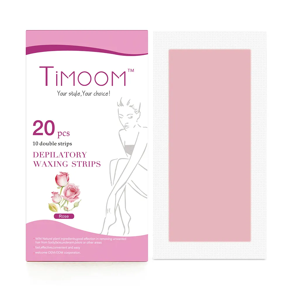 Rose pink Flavor Wholesale Bikini Wax Strips Depilatory Wax Strips waxing hair removal