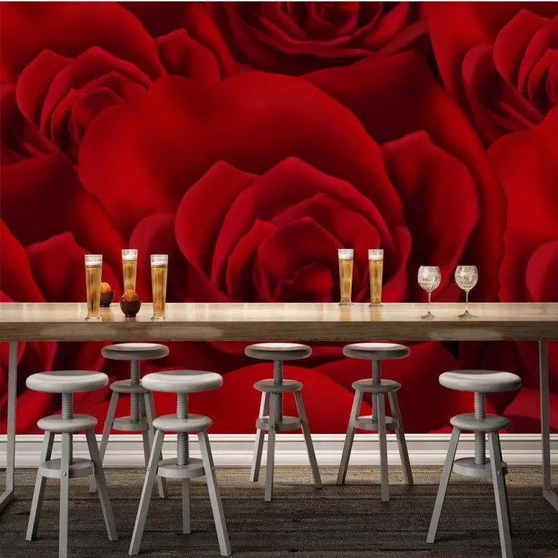 Colorido 3D papel rojo romántico Rosa pintura decorativa pintura Sirpi papel pintado