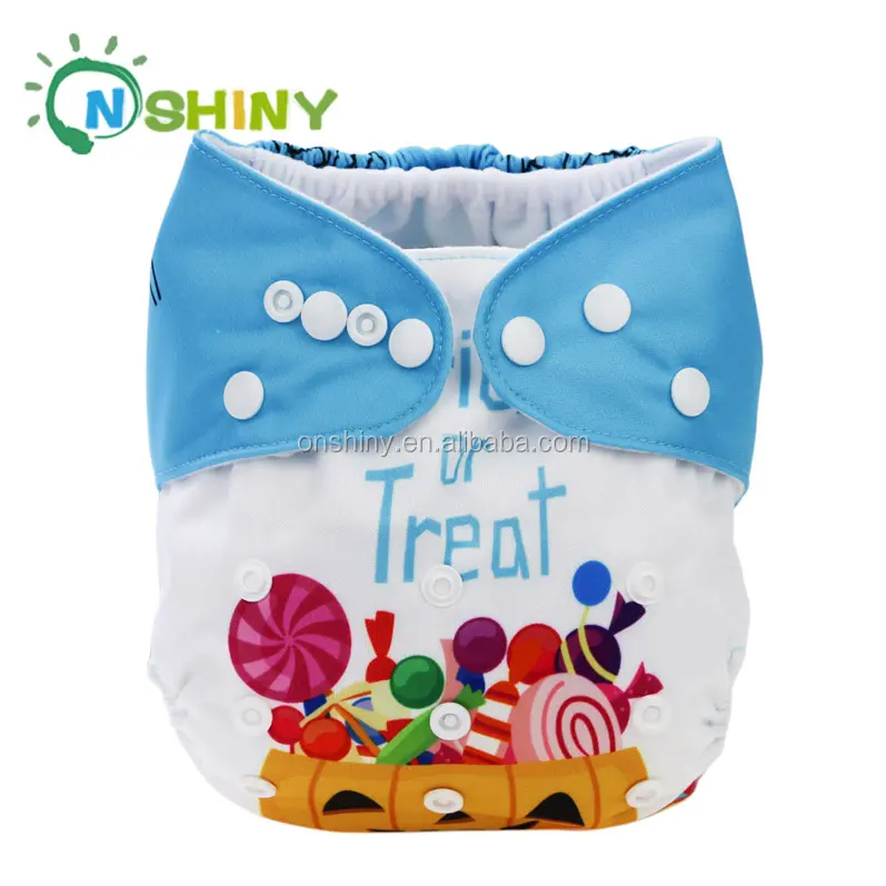 Hot Selling Cute Cartoon Halloween Bestselling Washable Reusable Pocket Baby Cloth Diaper