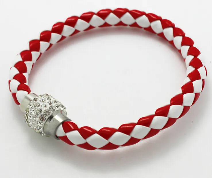 Vente en gros de bijoux personnalisés bracelet magnétique en cuir pour femmes et hommes bracelets en cuir de sororité grecque
